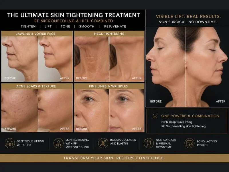 Results of combined treatment for the ultimate skin tightening treatment Clydebank